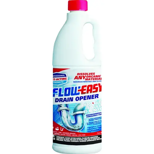 Drain Opener, Liquid, Brown, 1 qt Bottle