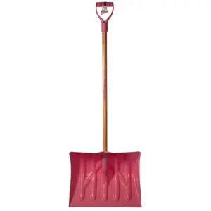 MT WALDO PLASTICS 18SFWP Snow Shovel, 18 in W Blade, 5-1/2 in L Blade, Plastic Blade, 51-1/2 in OAL, Pink