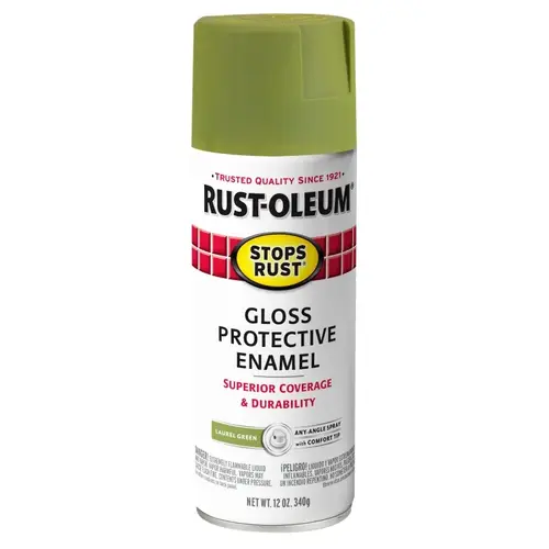 Protective Enamel Paint, Gloss, Laurel Green, 12 oz, Aerosol Can Protective Enamel Paint, Gloss, Laurel Green, 12 oz, Aerosol Can