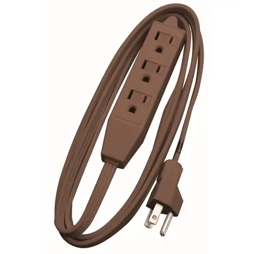 Extension Cord, 16 AWG Cable, 8 ft L, 13 A, 125 V, Brown Extension Cord, 16 AWG Cable, 8 ft L, 13 A, 125 V, Brown