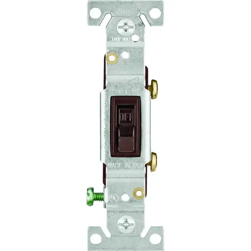Single-Pole Toggle Switch, 15A 120V, Quiet, Brown, UL Listed - pack of 10 Single-Pole Toggle Switch, 15A 120V, Quiet, Brown, UL Listed - pack of 10