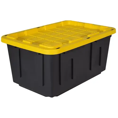 Tough Box, Polypropylene, Black/Yellow, 30.88 in L, 20.31 in W, 14.55 in H Tough Box, Polypropylene, Black/Yellow, 30.88 in L, 20.31 in W, 14.55 in H