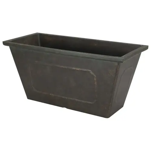 Planter, 19 in W, 8 in D, Rectangle, Resin, Black, Metallic - pack of 6 Planter, 19 in W, 8 in D, Rectangle, Resin, Black, Metallic - pack of 6