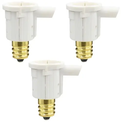 Candelabra Base Adapters, 3PK White - pack of 3 Candelabra Base Adapters, 3PK White - pack of 3