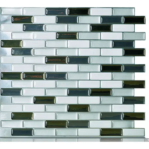Wall Tile, 10.2 in L, 9.1 in W, 3/4 in Thick, Gray, Metallic - pack of 6 Wall Tile, 10.2 in L, 9.1 in W, 3/4 in Thick, Gray, Metallic - pack of 6