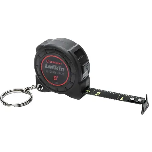 Shockforce Nite Eye Series Keychain Tape Measure, 8 ft L Blade, 1/2 in W Blade, Nylon Blade Shockforce Nite Eye Series Keychain Tape Measure, 8 ft L Blade, 1/2 in W Blade, Nylon Blade