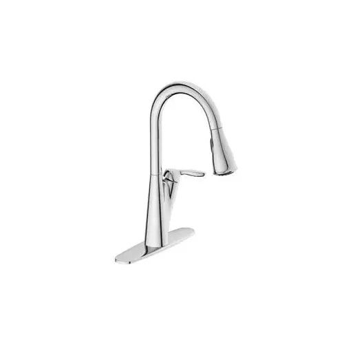 Harlon Series Pull-Down Kitchen Faucet, 1.5 gpm, 1-Faucet Handle, 1, 3-Faucet Hole, Metal, Chrome Plated Harlon Series Pull-Down Kitchen Faucet, 1.5 gpm, 1-Faucet Handle, 1, 3-Faucet Hole, Metal, Chrome Plated