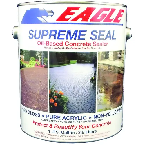 SUPREME SEAL Concrete and Paver Sealer, Clear, Liquid, 1 gal Can - pack of 4