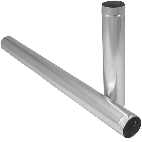 Duct Pipe, 4 in Dia, 60 in L, 28 Gauge, Galvanized Steel, Galvanized - pack of 5 Duct Pipe, 4 in Dia, 60 in L, 28 Gauge, Galvanized Steel, Galvanized - pack of 5
