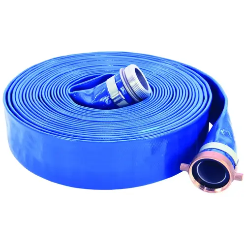 Water Discharge Hose, 50 ft L, Female x Male, PVC, Blue Water Discharge Hose, 50 ft L, Female x Male, PVC, Blue