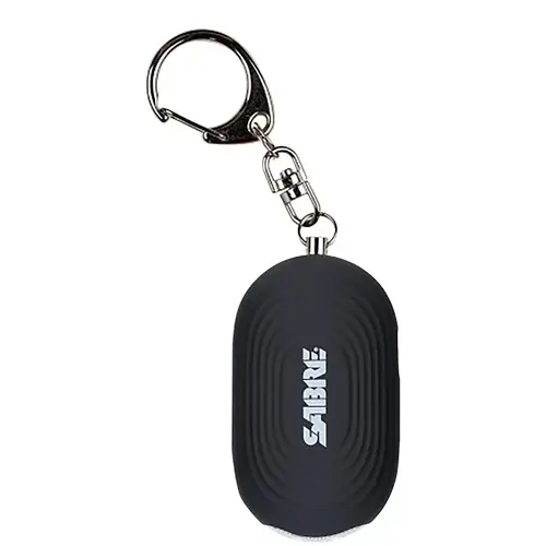 Personal Alarm with LED Light and Snap Hook, 130 dB, 1200 ft Audible Range, Black