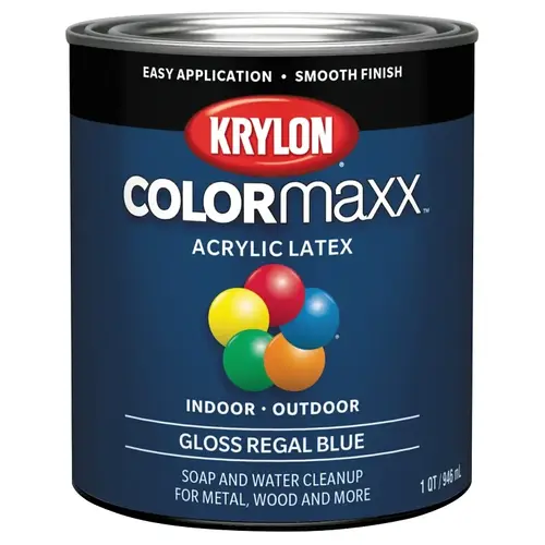 COLORmaxx Interior/Exterior Paint, Gloss, Regal Blue, 32 oz