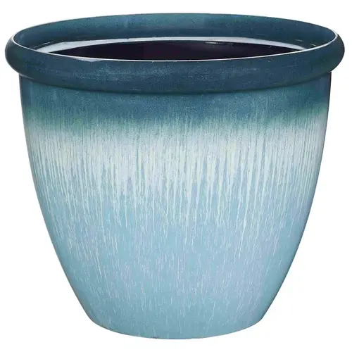 Egg Rim Planter, 15 in Dia, Round, Resin, Blue Drip - pack of 6 Egg Rim Planter, 15 in Dia, Round, Resin, Blue Drip - pack of 6