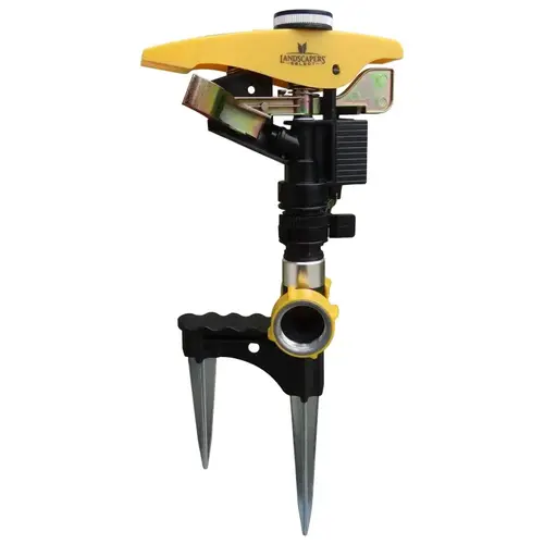 Pulsating Sprinkler Head, 3/4 in Connection, Female/Male, Metal Yellow/Black Pulsating Sprinkler Head, 3/4 in Connection, Female/Male, Metal Yellow/Black