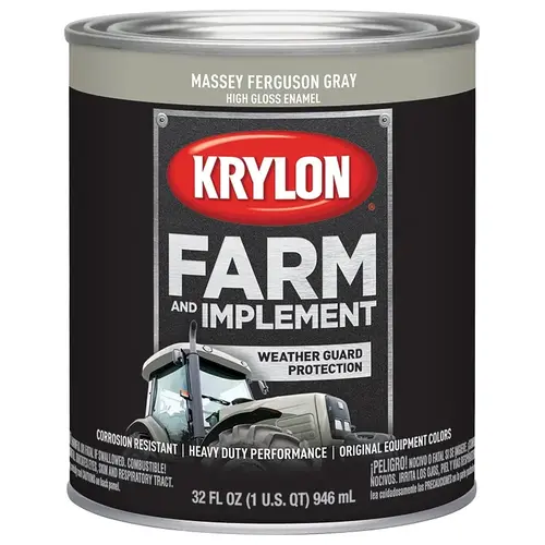 Farm and Implement Paint, High-Gloss, Massey Ferguson Gray, 1 qt Farm and Implement Paint, High-Gloss, Massey Ferguson Gray, 1 qt