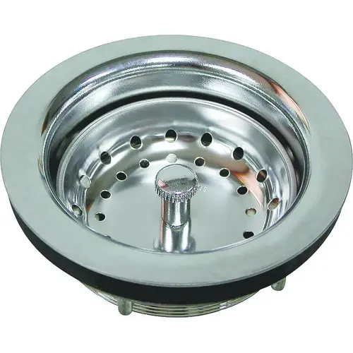 Basket Strainer, 3-1/2 in Dia, Chrome, For: 3-1/2 in Dia Opening Sink Basket Strainer, 3-1/2 in Dia, Chrome, For: 3-1/2 in Dia Opening Sink