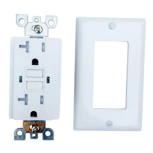 GFCI Wall Receptacle, 20 A, White