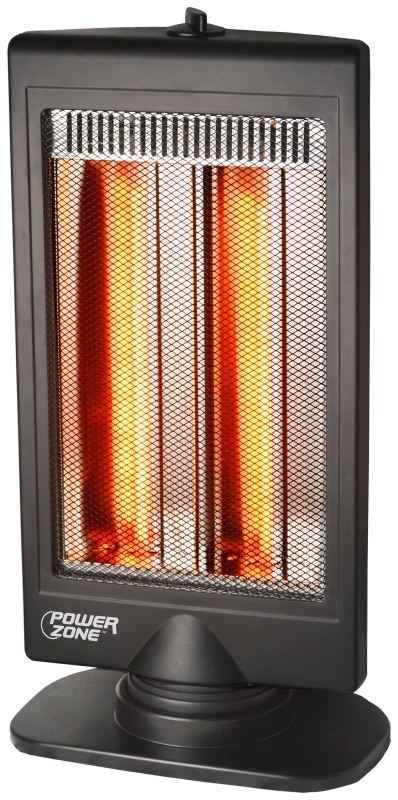 PowerZone BFGF-8 Electric Halogen Radiant Oscillating Space Heater, 400/800 W Black