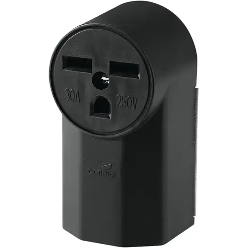 Power Receptacle, 2-Pole, 250 V, 30 A, NEMA 6-30R, Black Power Receptacle, 2-Pole, 250 V, 30 A, NEMA 6-30R, Black