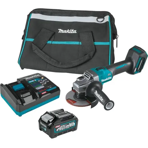 XGT Angle Grinder Kit, Battery Included, 40 V, 4 Ah, 5/8-11 Spindle, 5 in Dia Wheel, 8500 rpm Speed XGT Angle Grinder Kit, Battery Included, 40 V, 4 Ah, 5/8-11 Spindle, 5 in Dia Wheel, 8500 rpm Speed