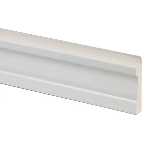 Wainscot Base Moulding, 8 ft L, 1-5/8 in W, 11/16 in Thick, PVC, White - pack of 10 Wainscot Base Moulding, 8 ft L, 1-5/8 in W, 11/16 in Thick, PVC, White - pack of 10