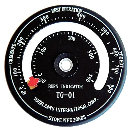 Temperature Gauge with Magnet, 0 to 500 deg C, Analog Display Black
