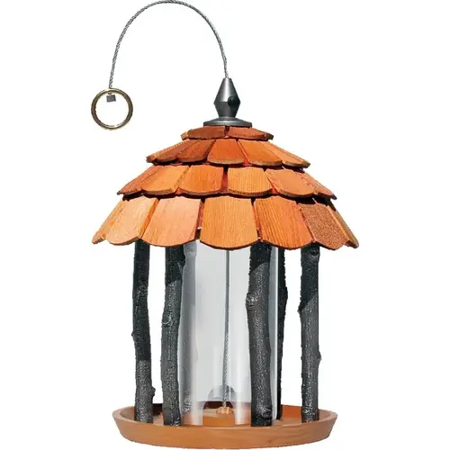 Wood Bird Feeder, Gazebo, 2 lb, Fir Wood, Hanging Mounting Wood Bird Feeder, Gazebo, 2 lb, Fir Wood, Hanging Mounting