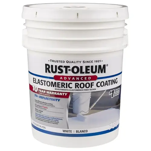 Rust-Oleum 750 Series Elastomeric Roof Coating, White, 5 gal, Pail, Liquid Rust-Oleum 750 Series Elastomeric Roof Coating, White, 5 gal, Pail, Liquid