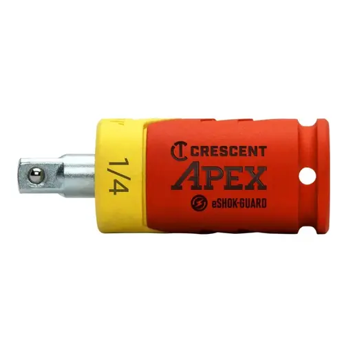 eSHOK-GUARD Series Socket Isolator Extension, 1/4 in Drive, Square Drive, 2-1/8 in L Polished Chrome