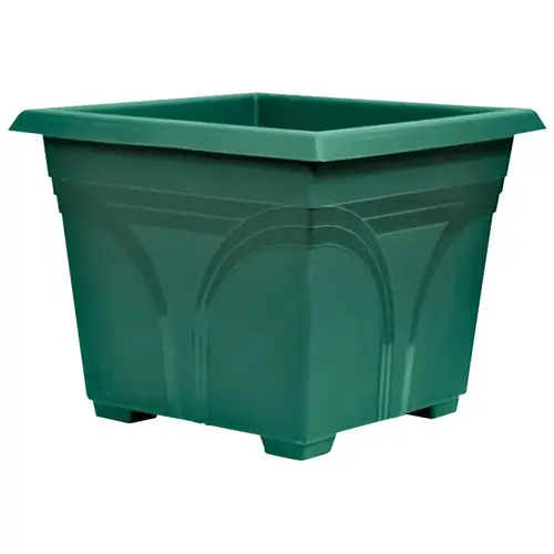 Medallion Deck Planter, Plastic, Olive Green, Neutral Medallion Deck Planter, Plastic, Olive Green, Neutral