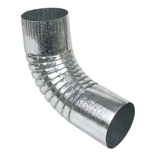 PR63P3 75 deg Plain Gutter Elbow, 3 in Gutter, Steel, Metallic PR63P3 75 deg Plain Gutter Elbow, 3 in Gutter, Steel, Metallic