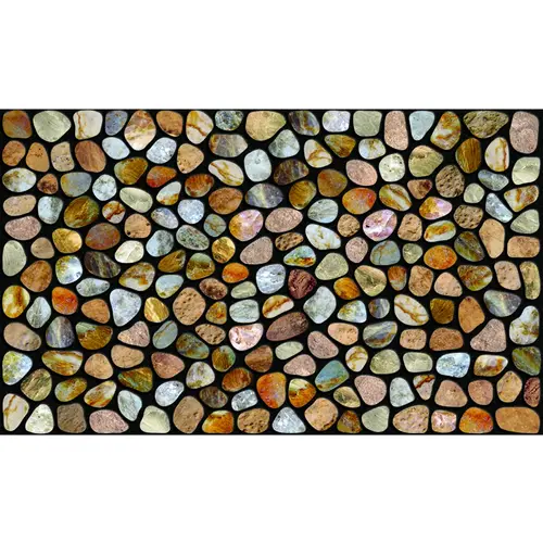 Masterpiece Door Mat, 30 in L, 18 in W, Pebble Beach Pattern, Flocked Fiber Surface