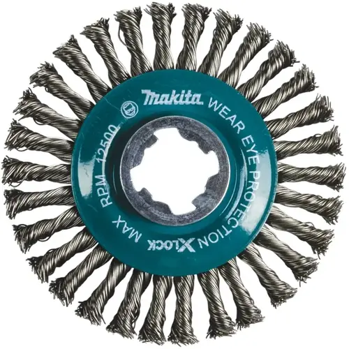 X-LOCK Wire Wheel Brush, 4-1/2 in Dia, Stringer Bead Twist Bristle, 0.02 in Dia Bristle X-LOCK Wire Wheel Brush, 4-1/2 in Dia, Stringer Bead Twist Bristle, 0.02 in Dia Bristle