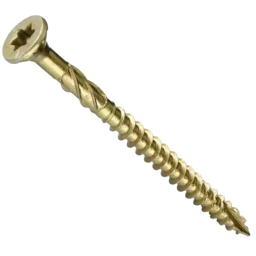 R4 Screw, #9 Thread, 1.575 in L, CEE Thread, Round Head, Star Drive, Zip-Tip Point, Steel, 820 PAIL Gold - pack of 820 R4 Screw, #9 Thread, 1.575 in L, CEE Thread, Round Head, Star Drive, Zip-Tip Point, Steel, 820 PAIL Gold - pack of 820