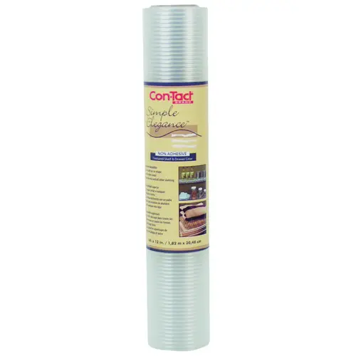 12 In. x 6 Ft. Premium Clear Ribbed Non-Adhesive Shelf Liner 12 In. x 6 Ft. Premium Clear Ribbed Non-Adhesive Shelf Liner
