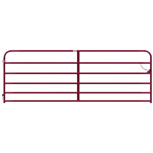 Utility Gate, 144 in W Gate, 50 in H Gate, 20 ga Frame Tube/Channel, Red