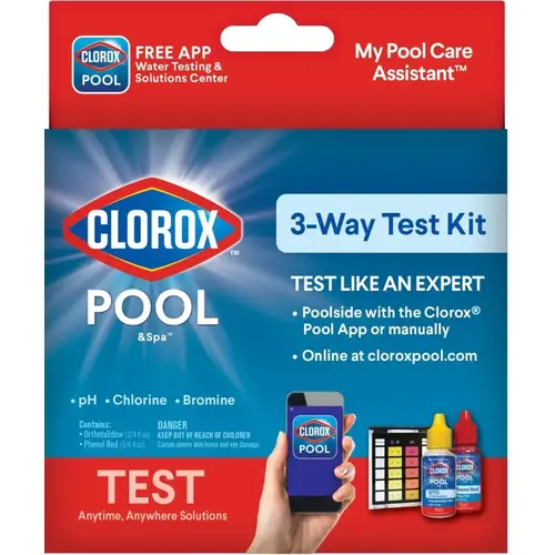 72000CLX Test Kit, 3-Way, Bromine, Chlorine, pH Testing 72000CLX Test Kit, 3-Way, Bromine, Chlorine, pH Testing