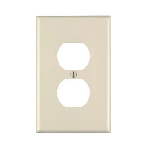 PJ8-I Receptacle Wallplate, 4-7/8 in L, 3-1/8 in W, Midway, 1 -Gang, Nylon, Ivory, Surface Mounting PJ8-I Receptacle Wallplate, 4-7/8 in L, 3-1/8 in W, Midway, 1 -Gang, Nylon, Ivory, Surface Mounting