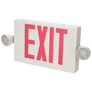 Eaton APC7R APC Series Exit/Emergency Light, 11-11/16 in OAW, 8-1/4 in OAH, 120/277 VAC, 25 W, LED Lamp Red Letter/White Housing