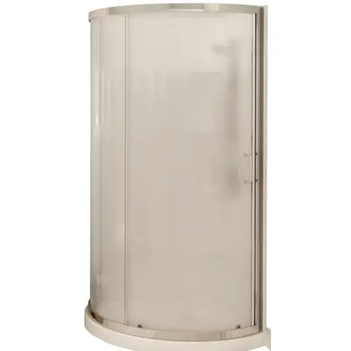 Cyrene Shower Kit, 34 in L, 34 in W, 76 in H, Acrylic, Chrome, Glue Up Installation, Round White