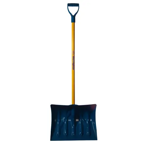 Snow Shovel, 18 in W Blade, Steel Handle, Blue