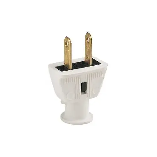 Electrical Plug, 2 -Pole, 15 A, 125 VAC, NEMA: NEMA 1-15, White Electrical Plug, 2 -Pole, 15 A, 125 VAC, NEMA: NEMA 1-15, White