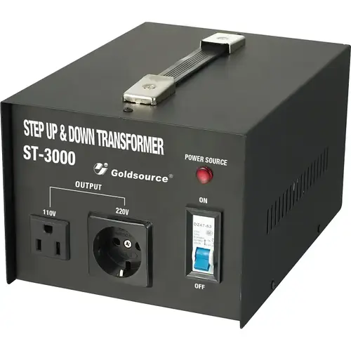 ST Series Step Up and Step Down Transformer, 9-3/4 in L x 7-1/8 in W x 6 in H, 3000 W Black