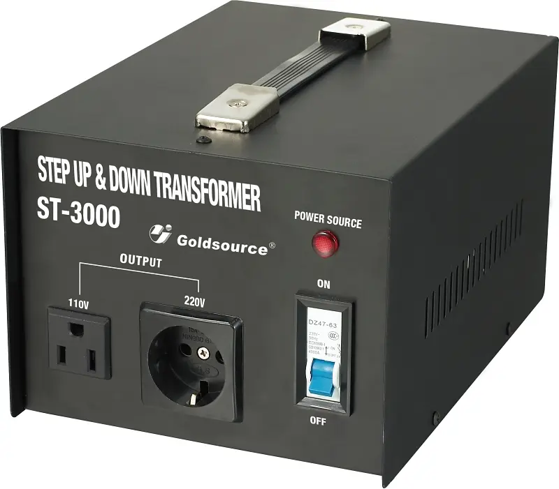 Goldsource ST Series Step Up and Step Down Transformer 9-3/4 in L x 7-1/8 in W x 6 in H 3000 W Black ST-3000 Goldsource ST Series Step Up and Step Down Transformer 9-3/4 in L x 7-1/8 in W x 6 in H 3000 W Black ST-3000