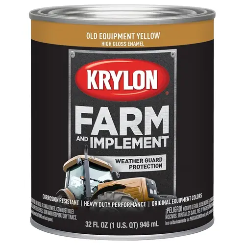 Farm and Implement Paint, High-Gloss, Old Equipment Cat Yellow, 1 qt