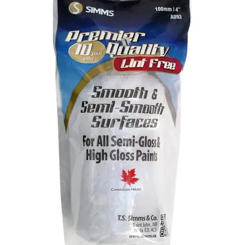 Trim Roller Refill, 3/8 in Thick Nap, 4 in L, Fabric Cover Trim Roller Refill, 3/8 in Thick Nap, 4 in L, Fabric Cover