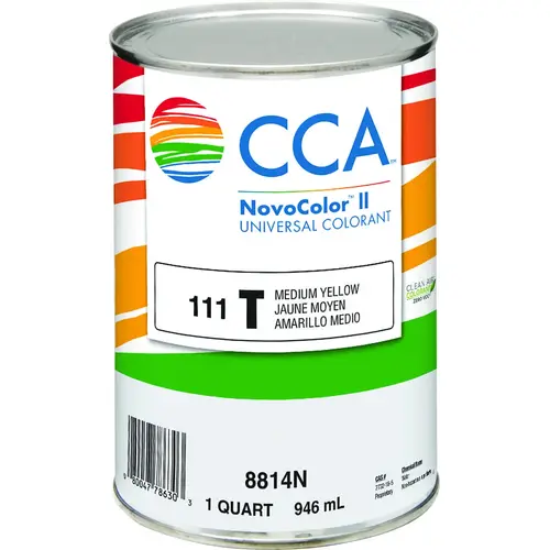 NovoColor II Series 076.00.005 Universal Colorant, Medium Yellow, Liquid, 1 qt NovoColor II Series 076.00.005 Universal Colorant, Medium Yellow, Liquid, 1 qt