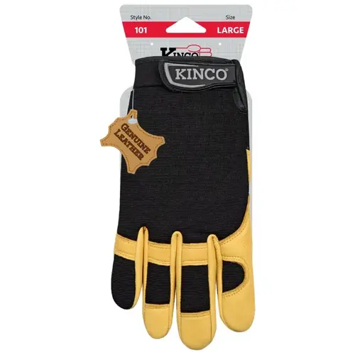 Safety Gloves, Men's, M, Wing Thumb, Hook and Loop Cuff, Polyester/Spandex Back, Gold Pair Safety Gloves, Men's, M, Wing Thumb, Hook and Loop Cuff, Polyester/Spandex Back, Gold Pair
