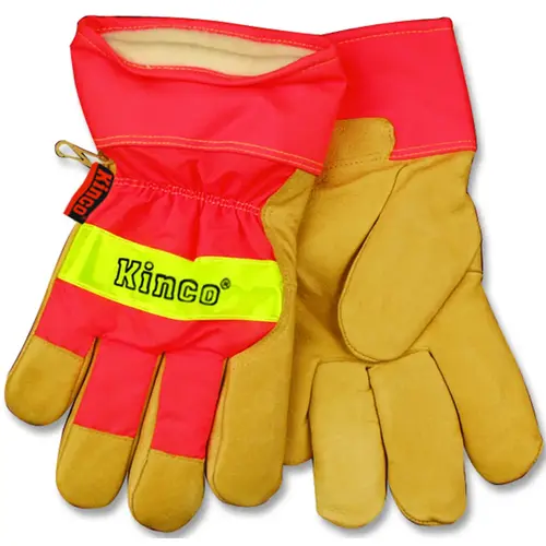 Work Gloves, Men's, L, Wing Thumb, Orange/Palamino Pair Work Gloves, Men's, L, Wing Thumb, Orange/Palamino Pair