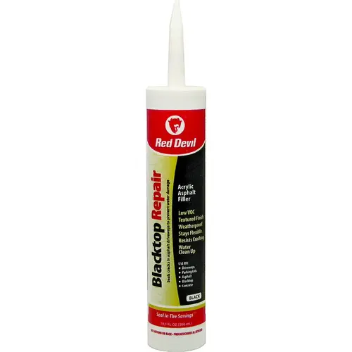 Repair Sealant, Textured Paste, Black, Mild Acrylic, 10.1 fl-oz Cartridge